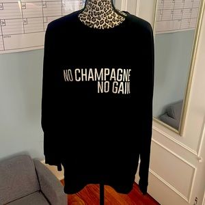 Brunette the label crewneck sweater, black with silver letters size XL/XXL